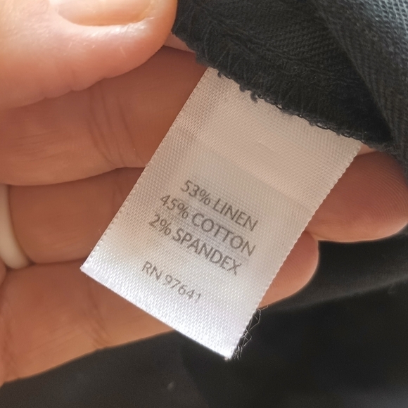 J. Jill Chino Stretch Linen Blend Pants Size 8 Black - Picture 4 of 10
